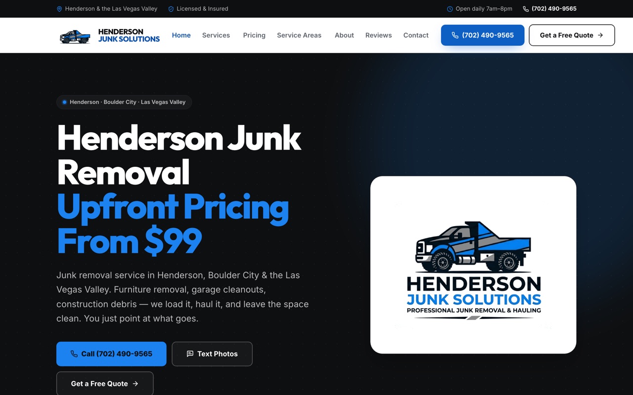 Henderson Junk Solutions website